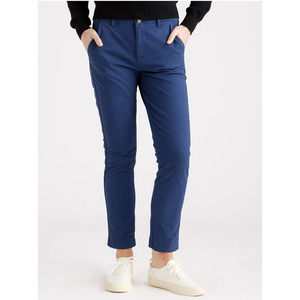 Stretch Cotton Twill Girlfriend Chino Pants Blue 29